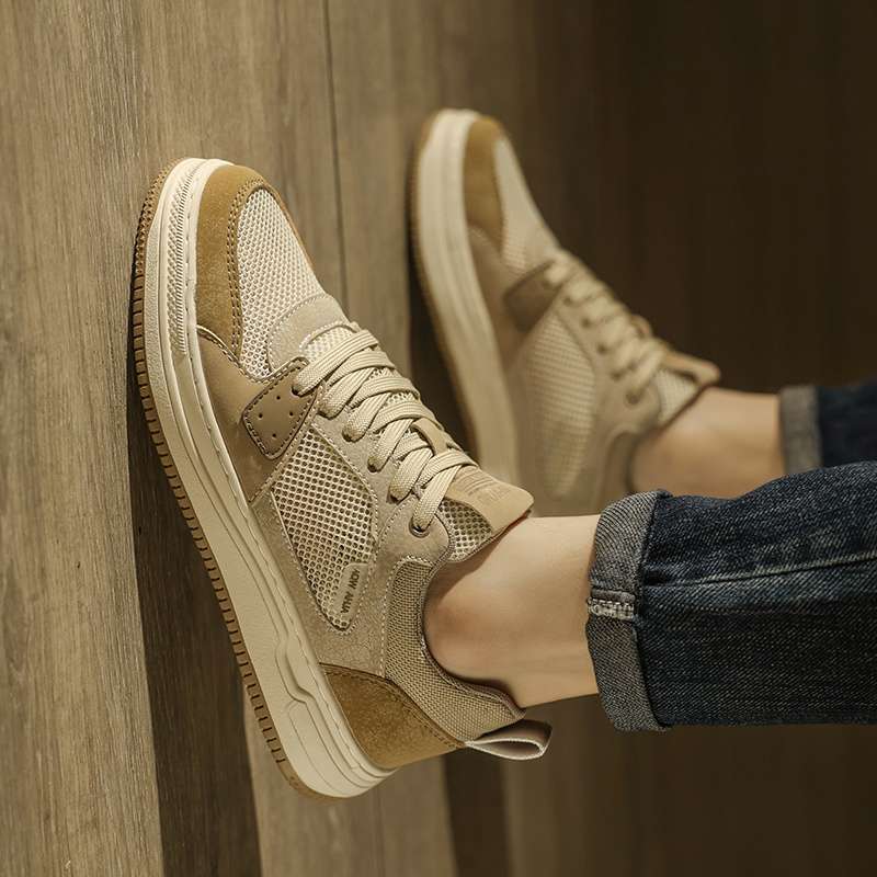 Men's shoes 2025 new summer breathable mesh thin sports and leisure board shoes student trend versatile little white tide shoes