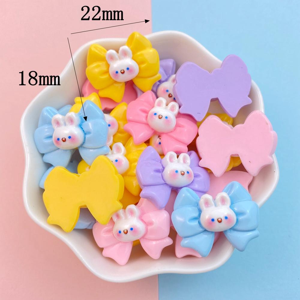 

10Pcs New Cute Resin Rabbit Bow Series Flat Back Parts Embellishments For Hair Bows Accessories