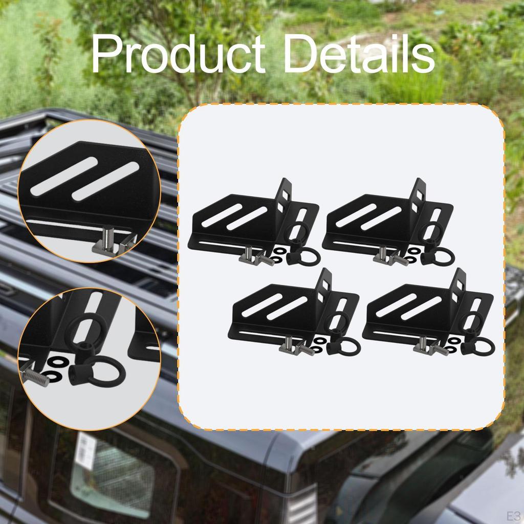 4 Pieces Corner Bracket Cargo Box Secure Holder Supplies Sturdy Easy Installation Roof Rack Clamp