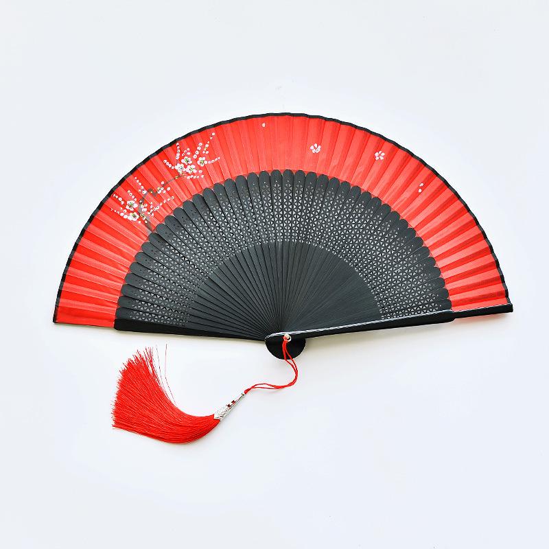 Red Dancing Fan: Classical Chinese Style Folding Fan, Easy-Open Hanfu Accessory