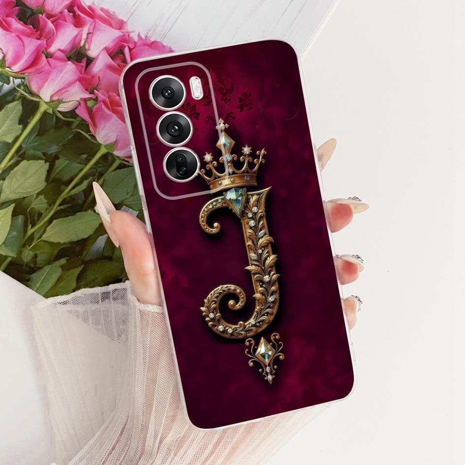 For OPPO Reno 12 Case Reno 12 Pro Cover CPH2625 CPH2629 Fashion Letters Crown Soft Silicone Bumper For OPPO Reno12 Pro 5G Fundas