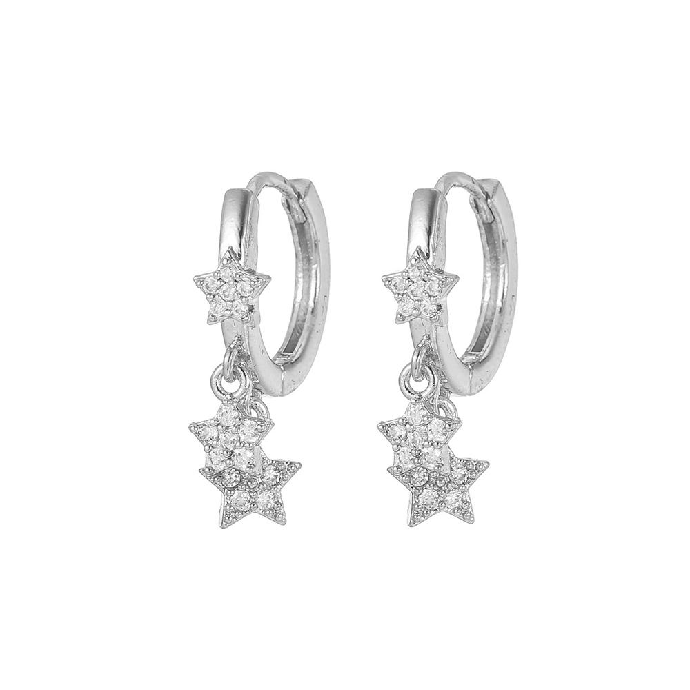 2PCS New Design Gold Color Star Dangle Earrings for Women Luxury Star Pendientes Earring  New In Y2k Jewelry Aretes De Mujer