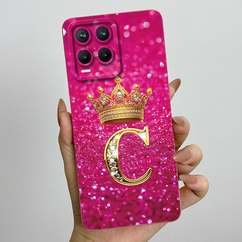 For Realme 8 Pro RMX3085 RMX3081 Fashion Initial Letter Couple Phone Case for Realme8 8Pro 4G Soft Silicone Protective Casing