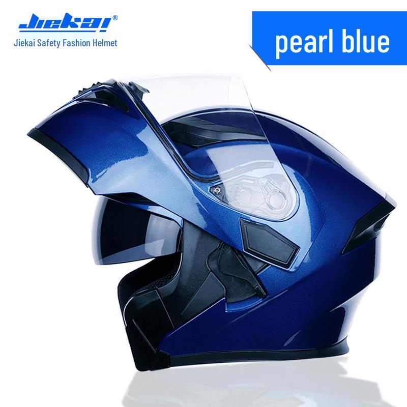 Jiekai Full-Face Flip-Up Motorcycle Helmet for Men & Women - Winter Electric Vehicle Safety Helmet