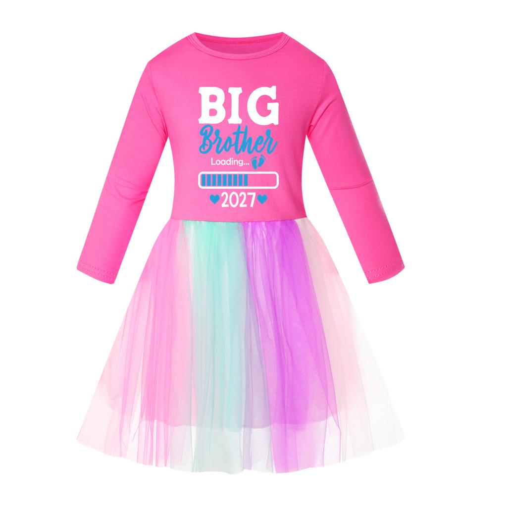 Girls Star Rainbow Lace Dress 5942