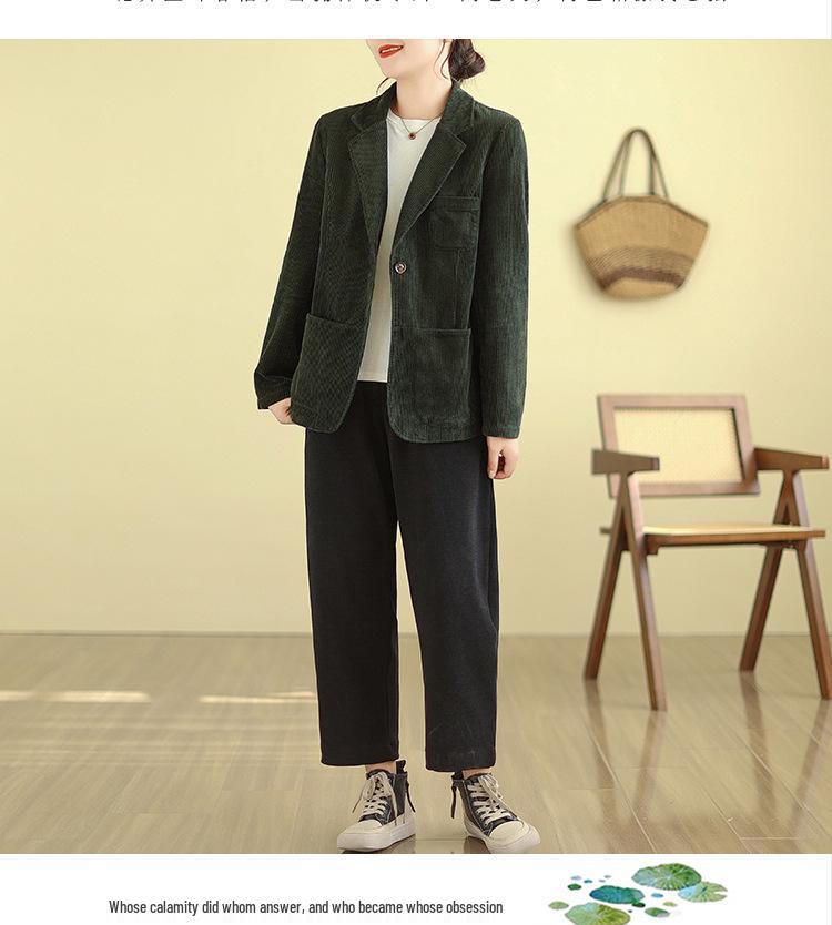 2026 Women's Solid Color Corduroy Cotton Jacket