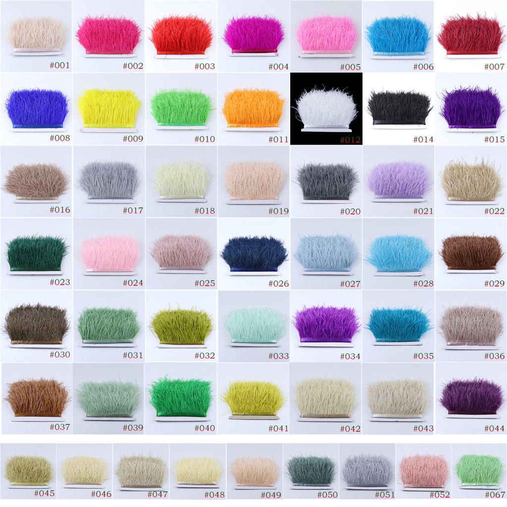 Ostrich Hair Cloth Edge Dress Dress Accessories Skirt Feather Trim With 10-15Cm Tassel