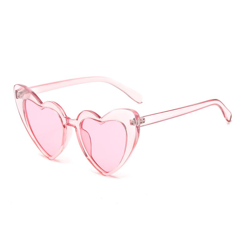 New Heart Shaped Candy Sunglasses Female Punk Cat Eyes Fashion Accessories Large Frame Sparkling Pink Crystal Eyeglasses