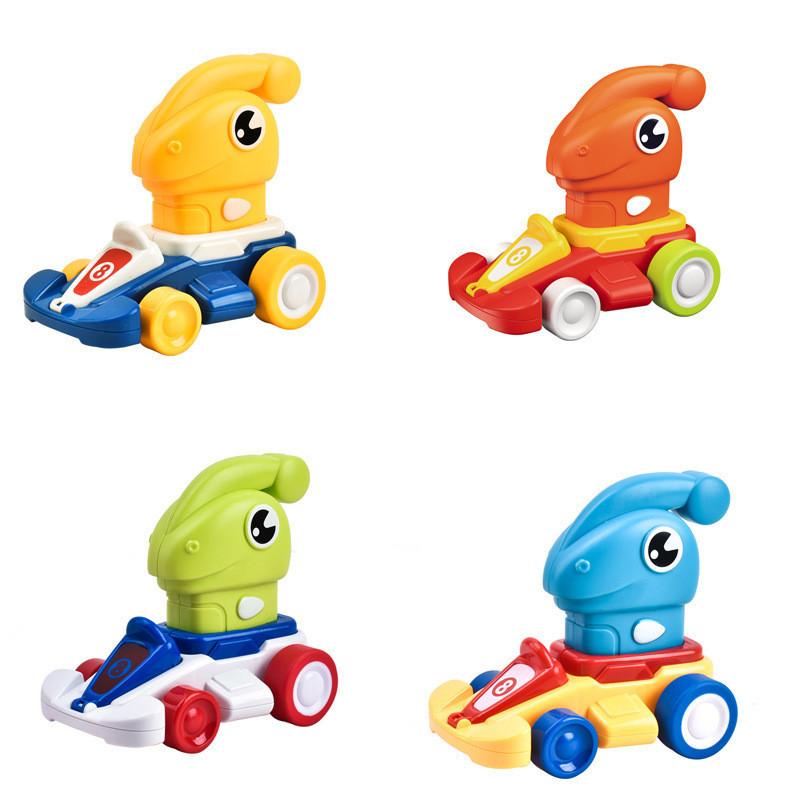 Cartoon Dinosaur Go-kart Inertial Sliding Toy Car For Boys Abs Material Race Car Appearance Push Function 11*11*8.5cm