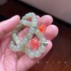Leak Picking Natural Qinghai Hetian Jade Green Jade Women's Single-Strand Bracelet 8mm Old-styled bead