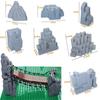 Non-Toxic Mountain House Garden Rockery Accessories Building Blocks Rock Moc City Street Panel Diy Parts Hill Stone Bricks 6083 6082 30246