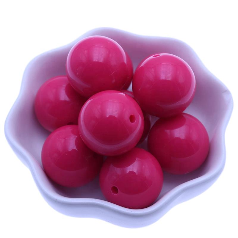 Online Sale Big 20mm Chunky Round Charm Colorful Red Acrylic Beads