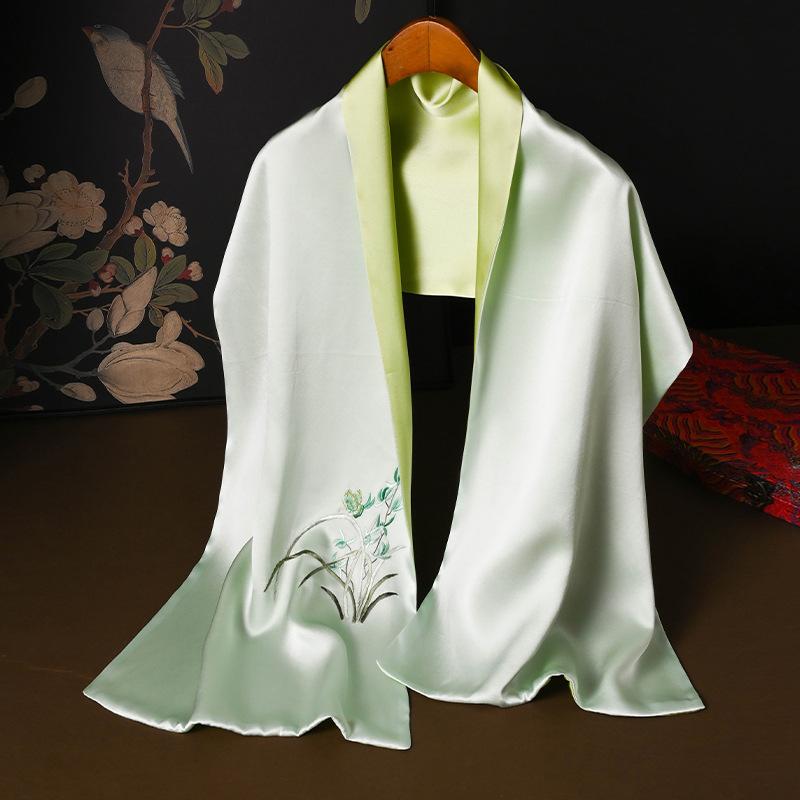Silk scarf women s versatile spring and autumn silk scarf Suzhou silk embroidery mulberry silk gift mother mulberry silk silk scarf 155cm*35cm