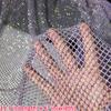 50cm Glitter Rhinestone Mesh Fabric Shiny Crystal Stretch Fishing Net Cloth for Dress Skirt Costume DIY Sewing Craft Supplies