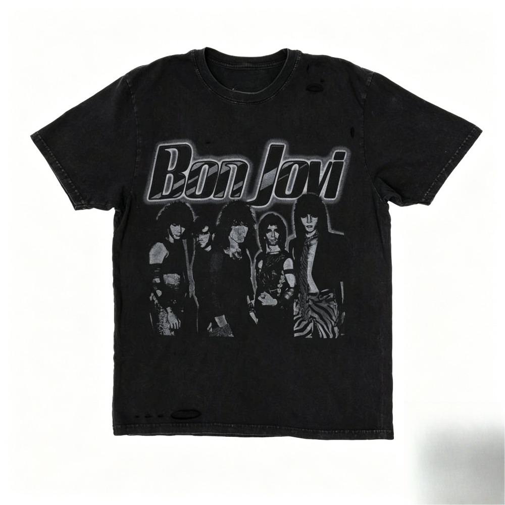 Rock Band Bon Jovi Album Cover Graphic Tshirt Men Women Unisex Shirts 2026 New Summer Spring Hiphop Y2k Fashion T-shirt Tops