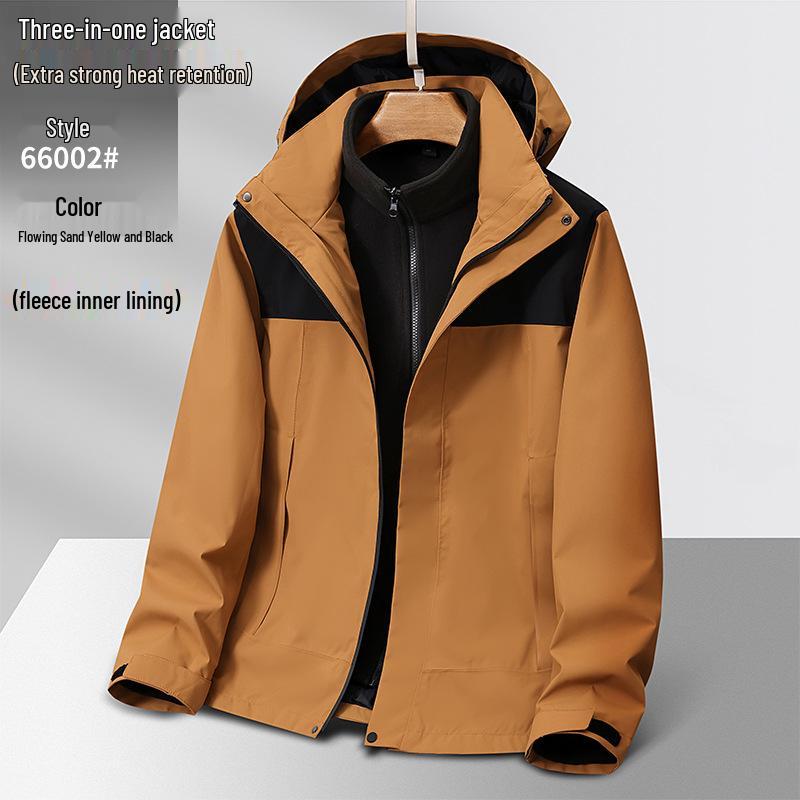 

Unisex 3-in-1 Detachable Mountain Climbing Suit - Thick, Warm, and Trendy Two-Piece Set with Custom Logo. M