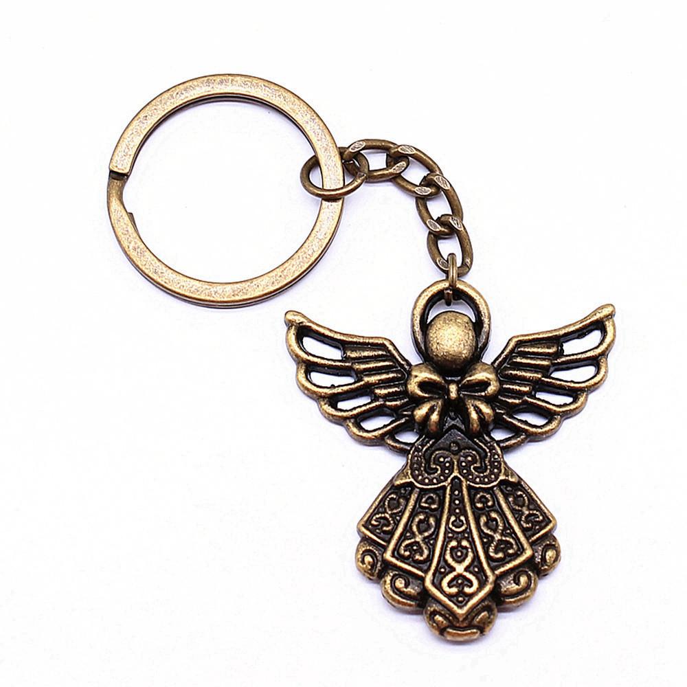 Angel Keychain Wings Charm For Students Protection Key Ring 28mm