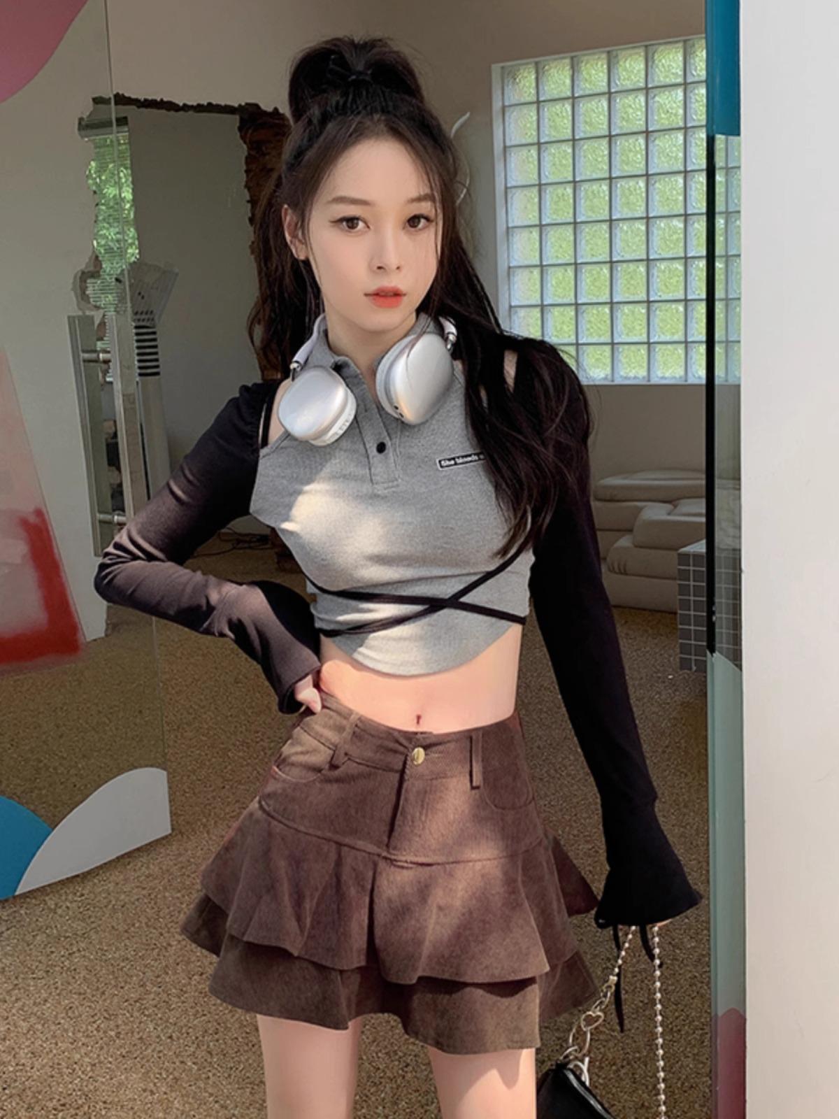 

Women s High-Waist Corduroy A-line Skirt - Autumn/Winter 2024 Short Bodycon Style 2XL