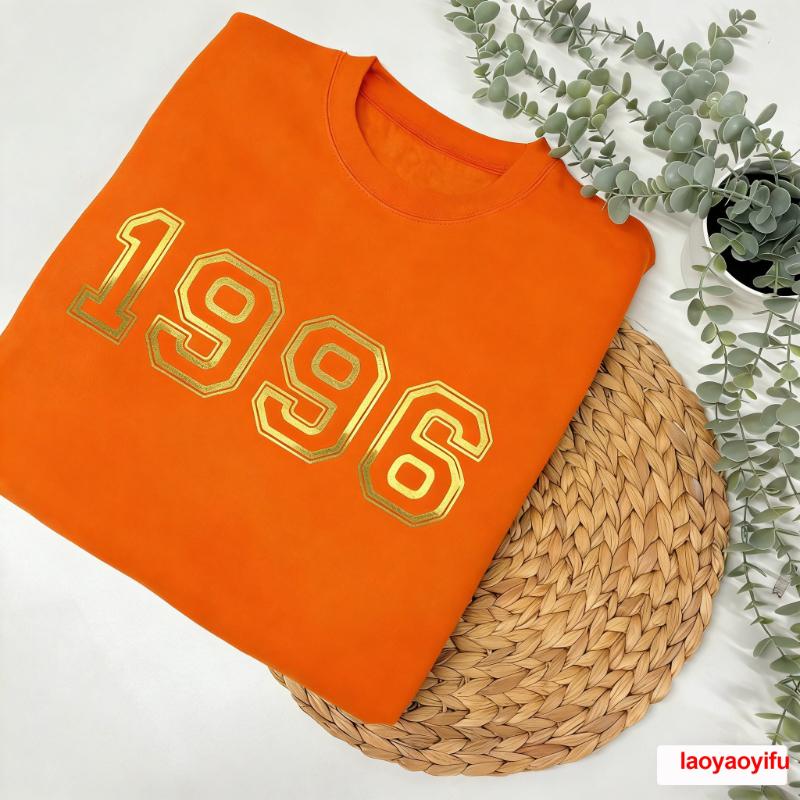 Retro Year Birthday Jumper Personalised Gift for Her Simple Figure Printed Tshirt Tops Tee Shirt Short Customized Unisexy Colors