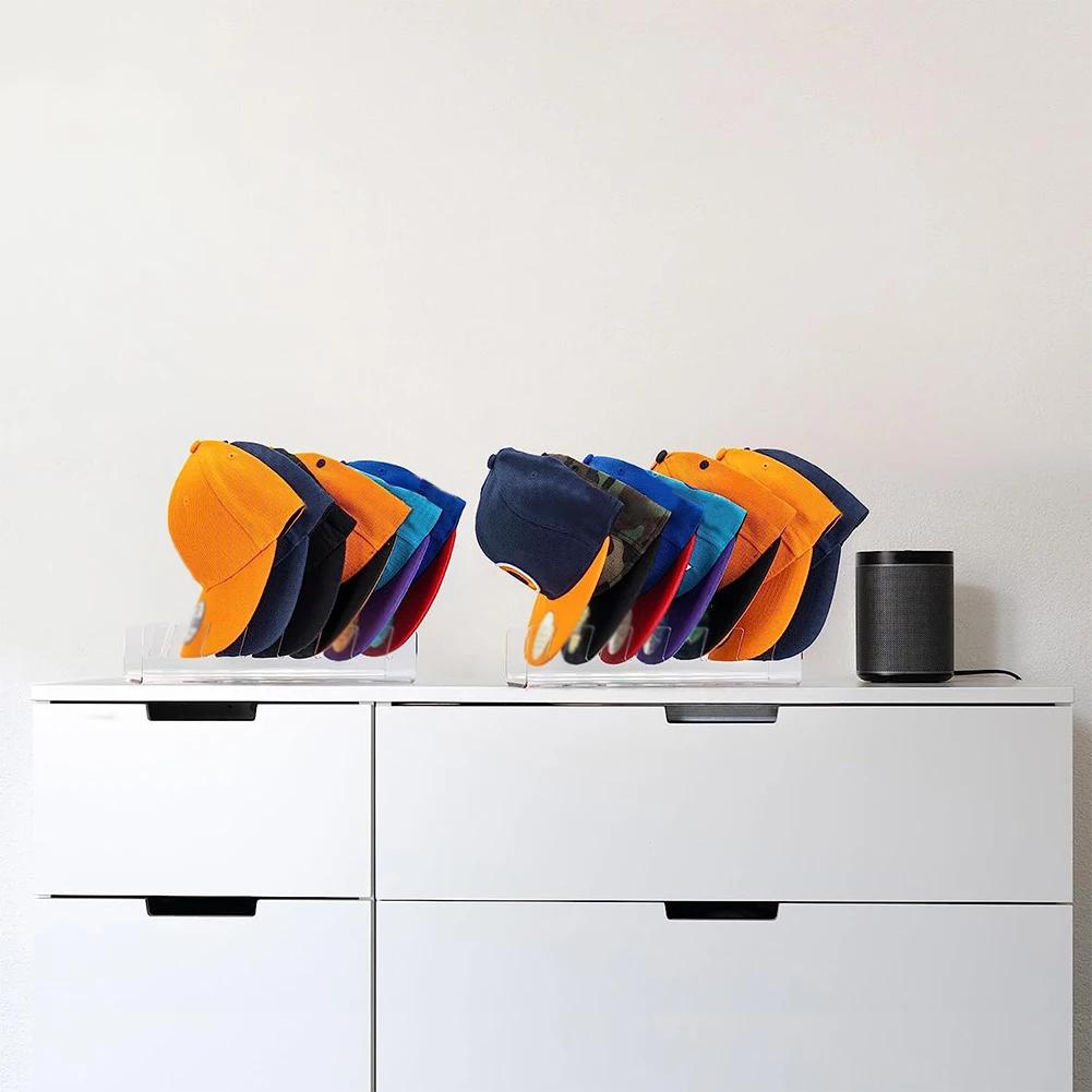 Huthalter für 7 Baseballkappen, Acryl-Hut-Organizer, keine Installation, Hut-Aufbewahrung, Display-Halter für Schlafzimmer, Schrank, Kommode