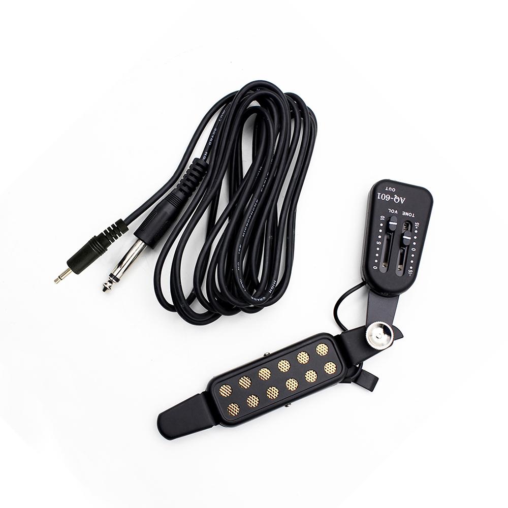 

AQ-601 12-hole Magnetic Sound Hole Guitar Pickup Transducer with Volume Tone Tuner Controller 6.5mm
