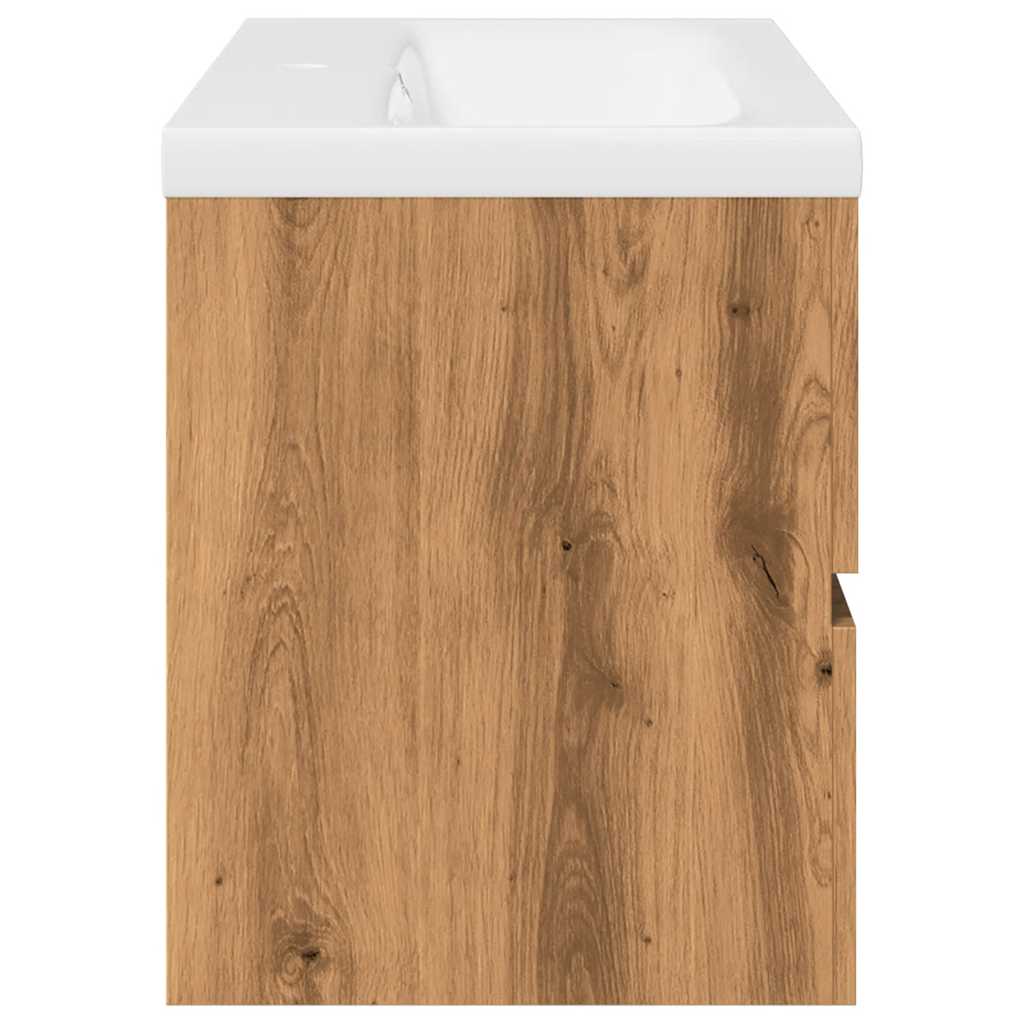 Bathroom Vanity Unit with Built in Basin Artisan Oak