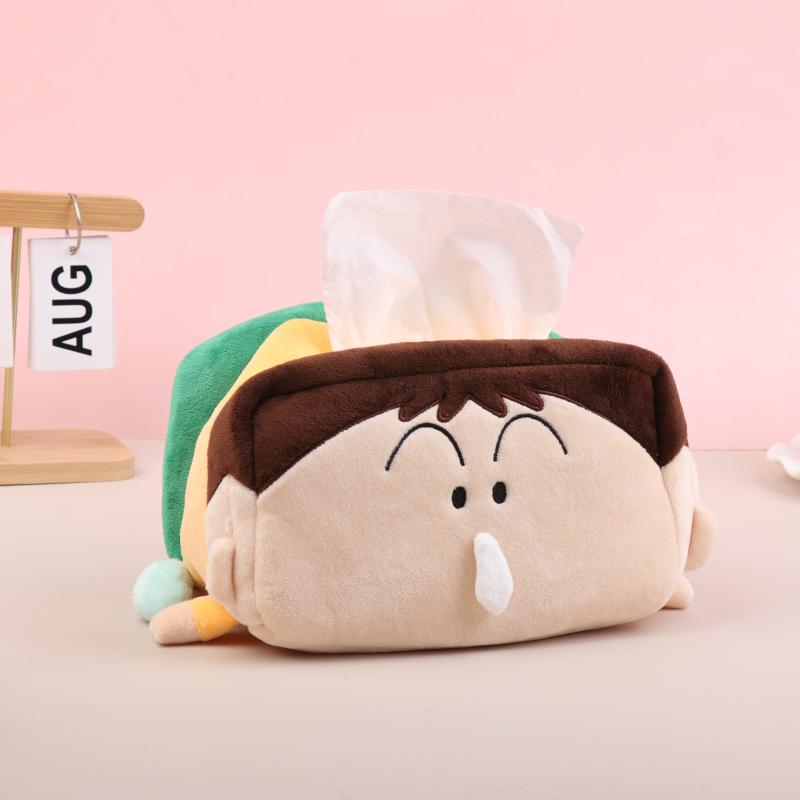 Crayon Shin-Chan Plush Cute Tissue Box Anime Personality Creative Boochan Runny Nose Tissue Storage Box Desktop Decoration