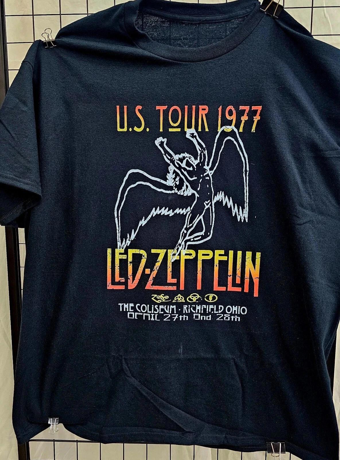 Led Zeppelin 1977 Richfield OH Coliseum Concert Cotton T -Shirt S