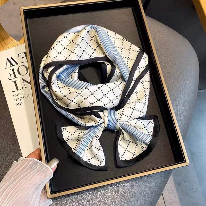 Korean Style Versatile Long Silk Ribbon Scarf