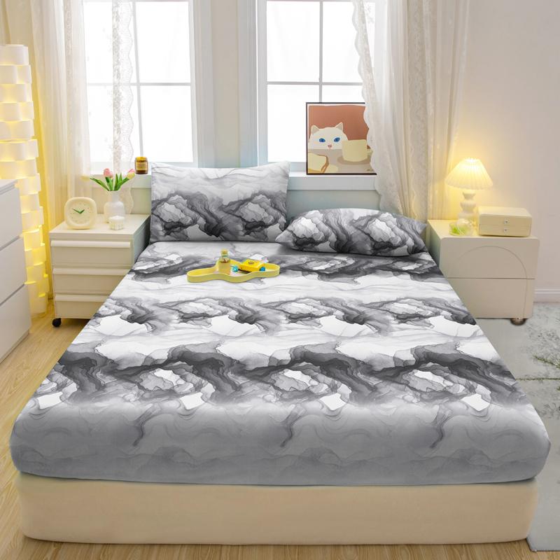 

1 простая современная геометрическая набивная матовая простыня, покрывало для кровати с принтом в спальню, постельное белье (Исключая наволочки) 71x132cm