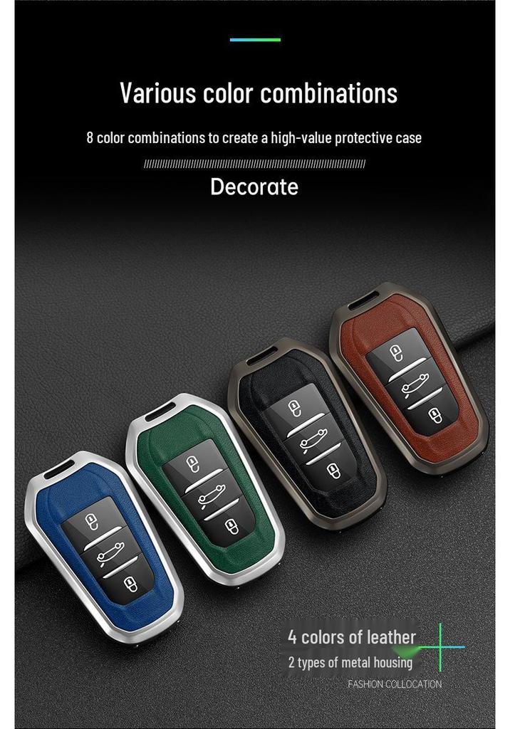 Peugeot 408 Car Key Cover Compatible with 4008, 308, 3008, 508, 5008, 2008 Models - Snap Button Shell