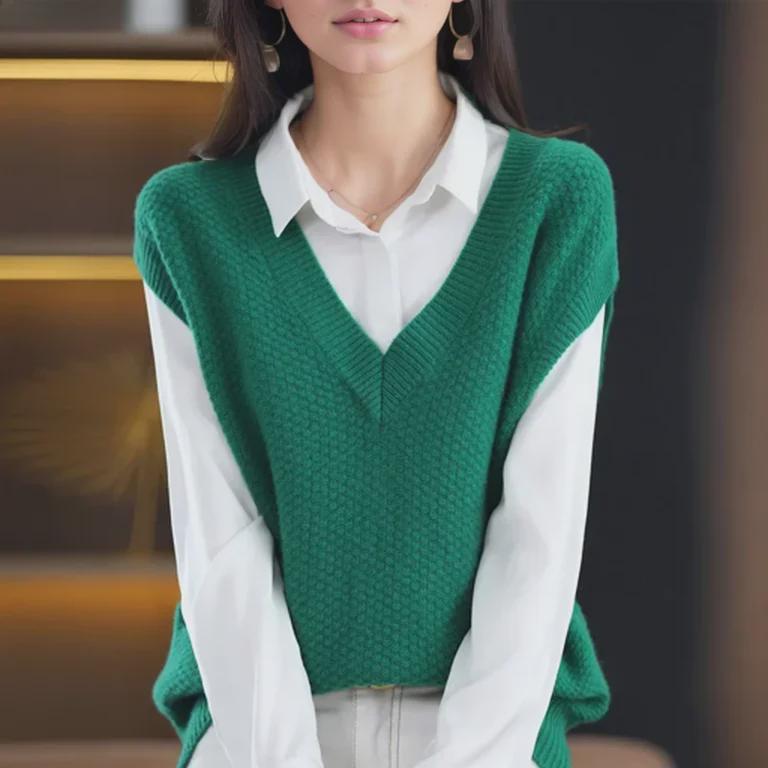 Chaleco de Punto Suave y Ceroso para Mujer - Primavera 2023 Chaleco Jersey Cuello en V para Primavera y Otoño