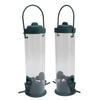 2 Set Bird Tube Feeder Plastic Transparent Hanging Finch Feeder Garden Decoration with 2 Vents 2
