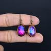 Ammolite Earrings Gemstone Jewelry, Copper Electroformed Handmade Earrings, Latest Design Jewelry
