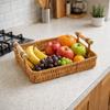 Handmade Imitation Rattan Storage Basket Rectangular Dry Fruit Storage Tray  Living Room