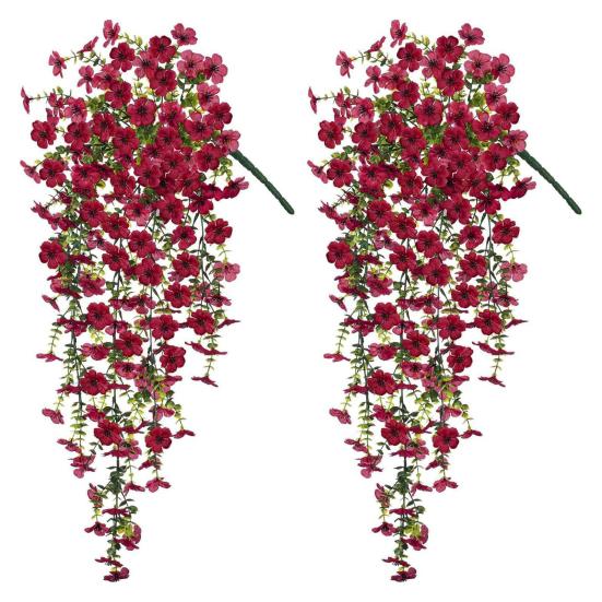 Sztuczny Fioletowy Kwiat Wina Fioletowa Wisząca Roślina do Wiosny Lata Wewnątrz Na Zewnątrz Ściana Dom Ogród Patio Dekoracja na Przyjęcie Weselne