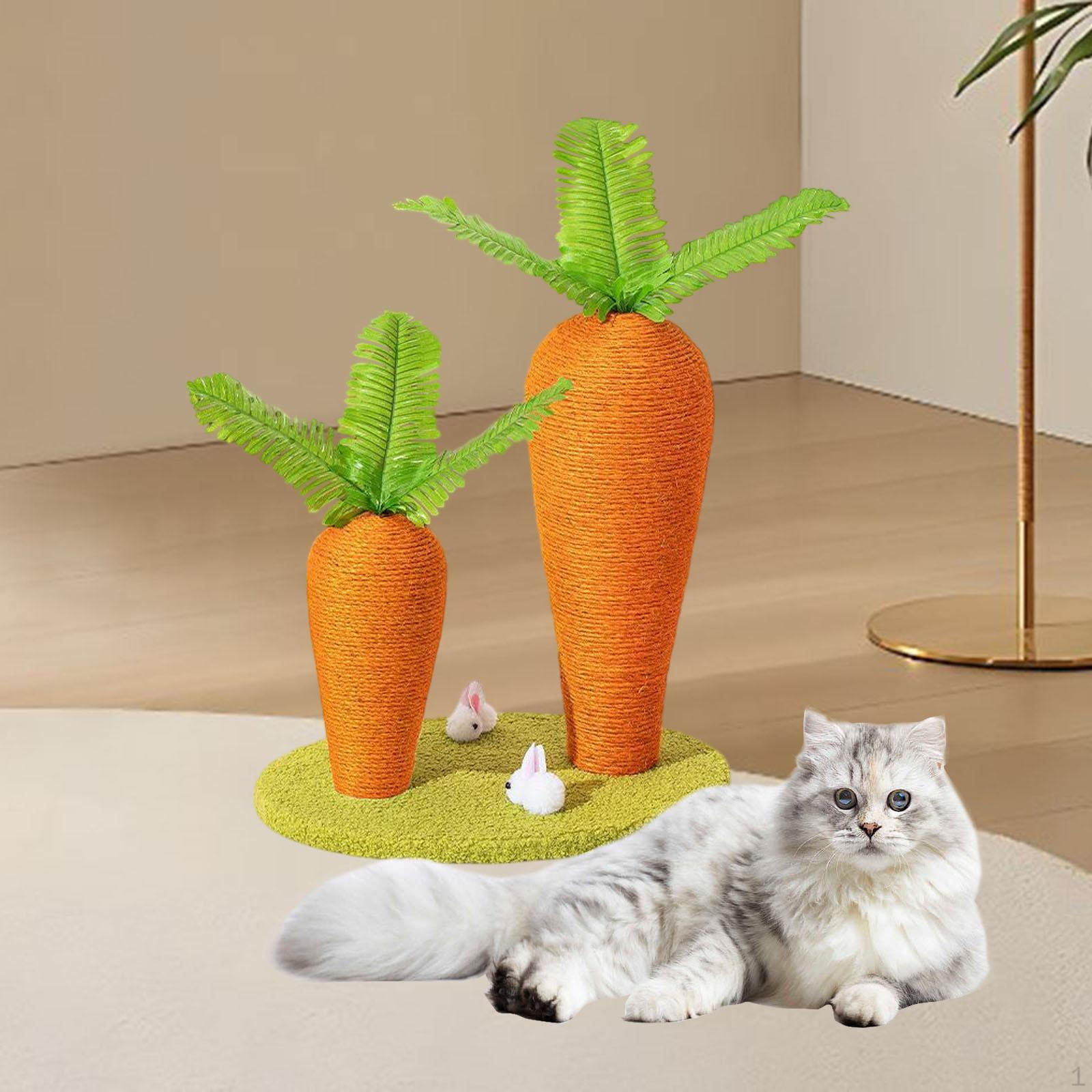 Cat Scratching Board Scratcher Post Bed Carrot Shape Universal Toy Furniture Scratch