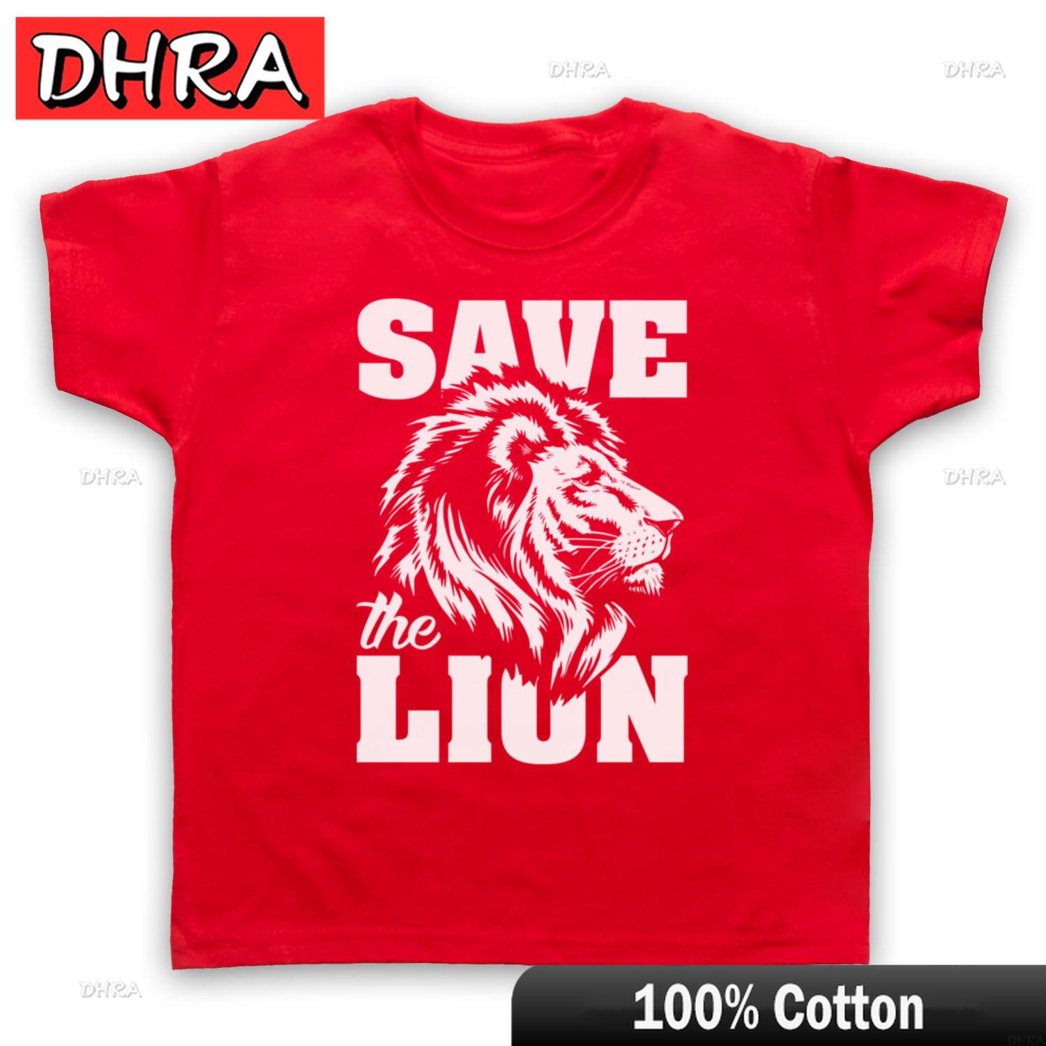 

SAVE THE LION ANIMAL RIGHTS PROTEST SLOGAN ANTI HUNTING KIDS CHILDS TSHIRT Printed Tee Casual Top Grunge Vintage Skater 4XL