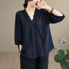 Elegant Lace Hollow Out V-Neck Blouse