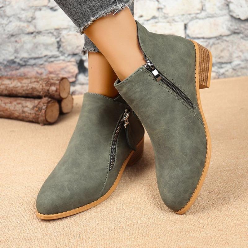 

Замшевые ботинки, Новая осенне-зимняя обувь, Женская обувь на массивном каблуке, Ботильоны 43 армия зеленый
