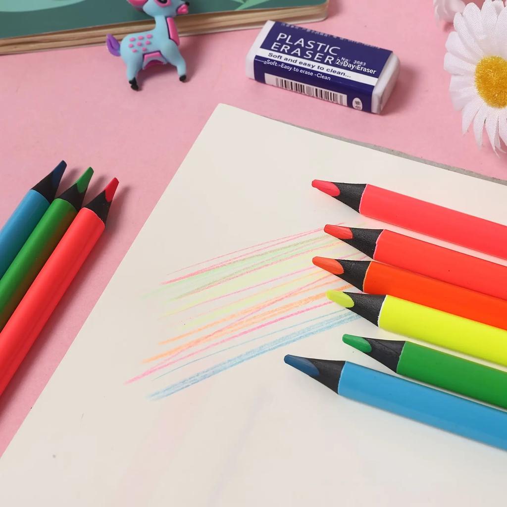 12 Color and 24 color fluorescent colored pencils