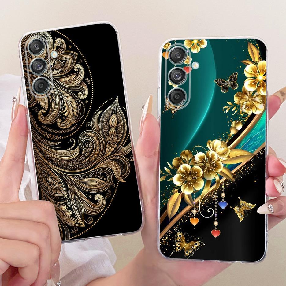 Etui do Samsung Galaxy M55 SM-M556B Nowe Kwiaty Motyl Malowane Pokrowiec Miękki Silikonowy Etui Do Samsung M55 M 15 Galaxy M15 Torby