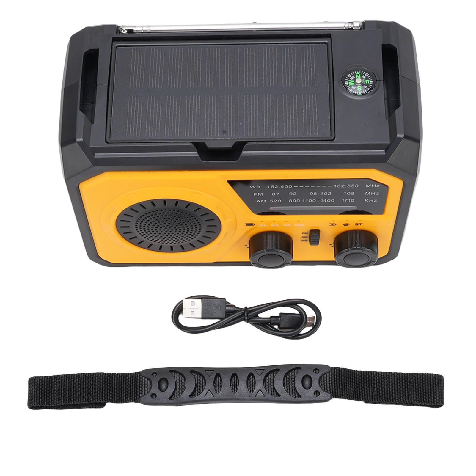 

Аварийное радио 16000 мАч Тип C Солнечная Зарядка Рукояткой AM FM WB Радио с SOS Фонариком