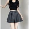 Damen Sommer Lässig Puffshorts Elastischer Bund Locker Vielseitige Rockhose