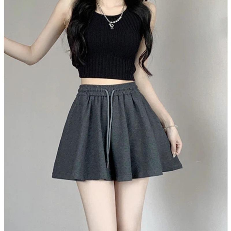 Damen Sommer Lässig Puffshorts Elastischer Bund Locker Vielseitige Rockhose