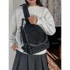 Vintage Washed Denim Women's Multifunctial Backpack Large Capacity New Crossbody Bag Trendy Fashi Shoulder Bag