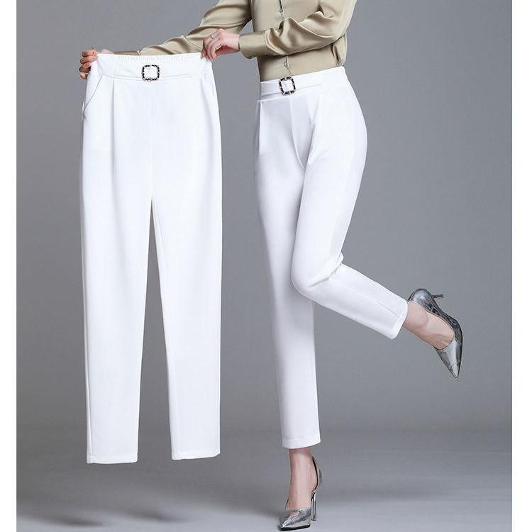 Women's Trousers Spring Summer Trousers Casual Ninth Trousers Women's Thin Universal Harem Pants with High Waist