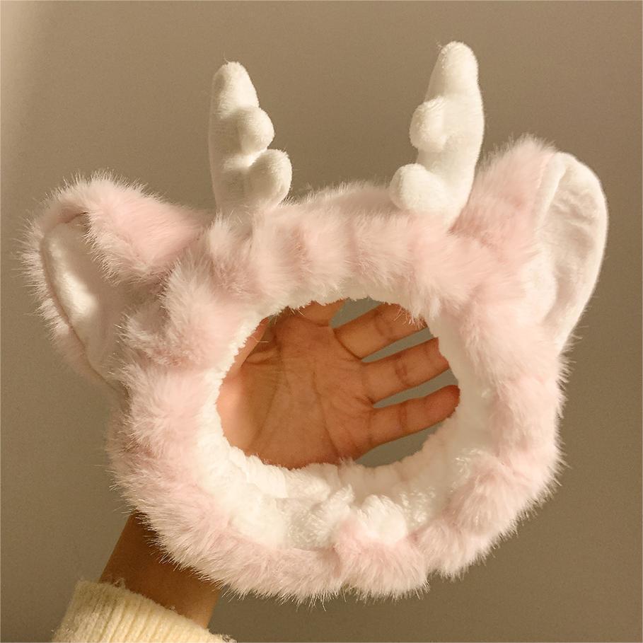 Adorable Dragon Horns Face Washing Cartoon Plush Headband for Women - 2024 Edition