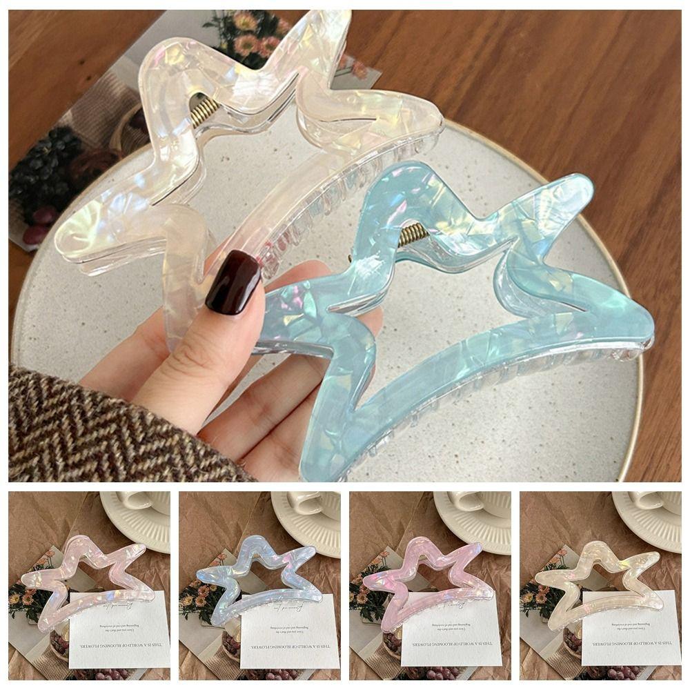 PVC Shark Clip Starry Large Size Hair Grab Fashion Hair Clip Daily