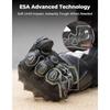 Motorcycle riding gloves for men and women, genuine leather with black color, CE-certified with ESA cushioning, Kevlar and carb